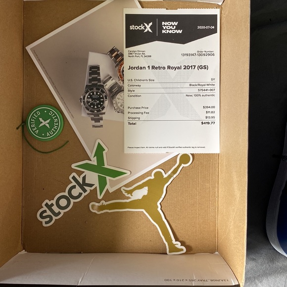 Jorden One highs Retro Royal 2017 GS size 5Y womens 6 - Picture 9 of 13